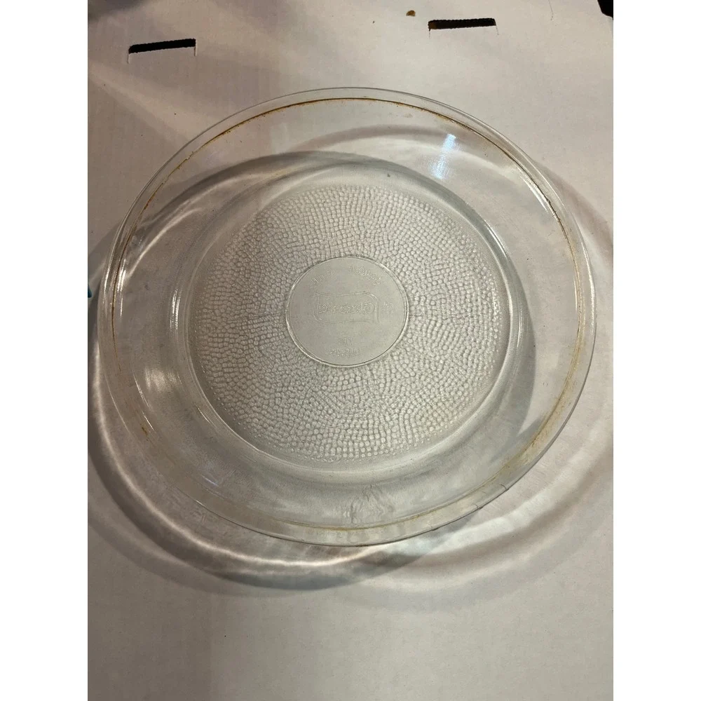 Glasbake 9 Inch Clear Glass Pie Plate Dish Pebbled Bottom Vintage USA Made